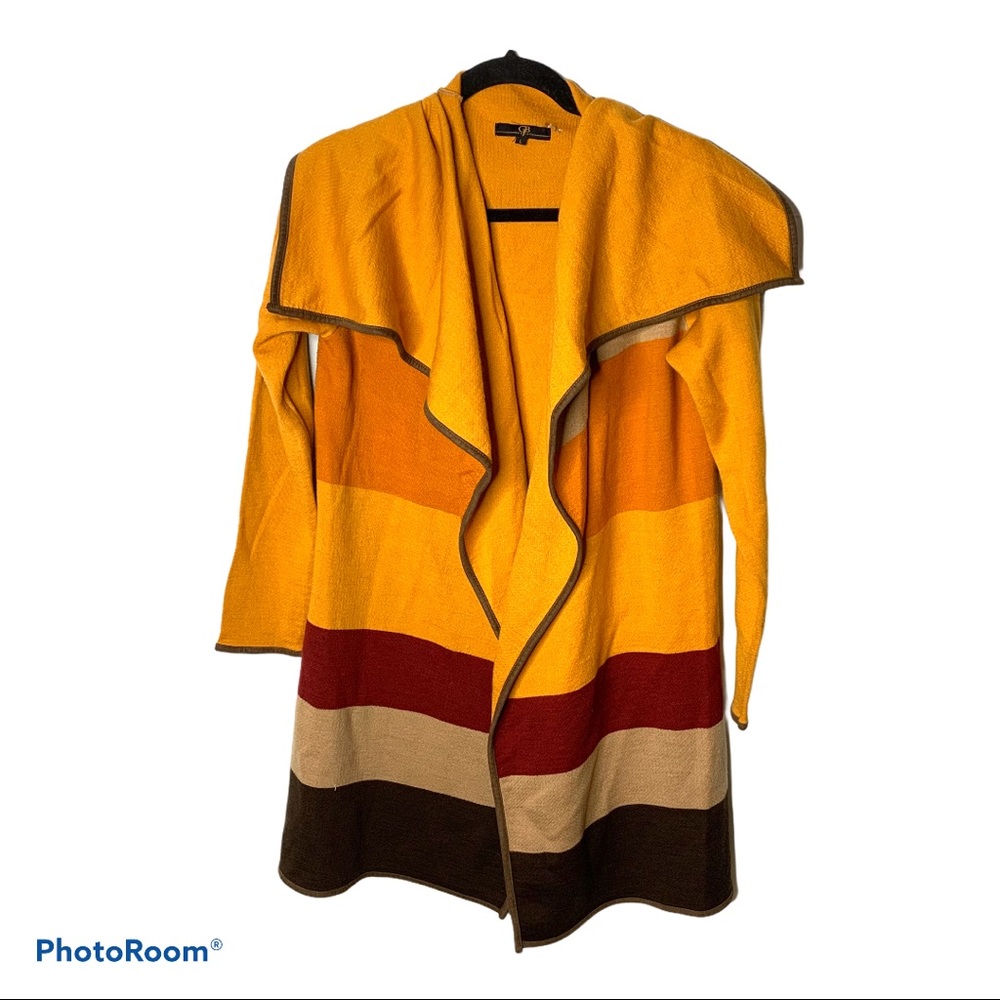 Gjb New York Wool Blend Color Block Long Sweater L - image 1